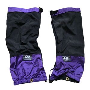 Outdoor Research OR Gaiters Men's Size Large Purple Black Vintage Hike Trek USA